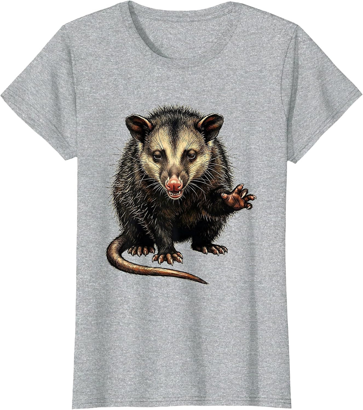 Funny Opossum Absurdist Humor Animal Meme Gift T-Shirt - Heather Grey