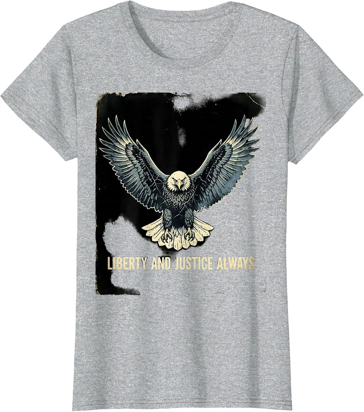 Liberty and Justice Always Patriotic Design T-Shirt - Heather Grey