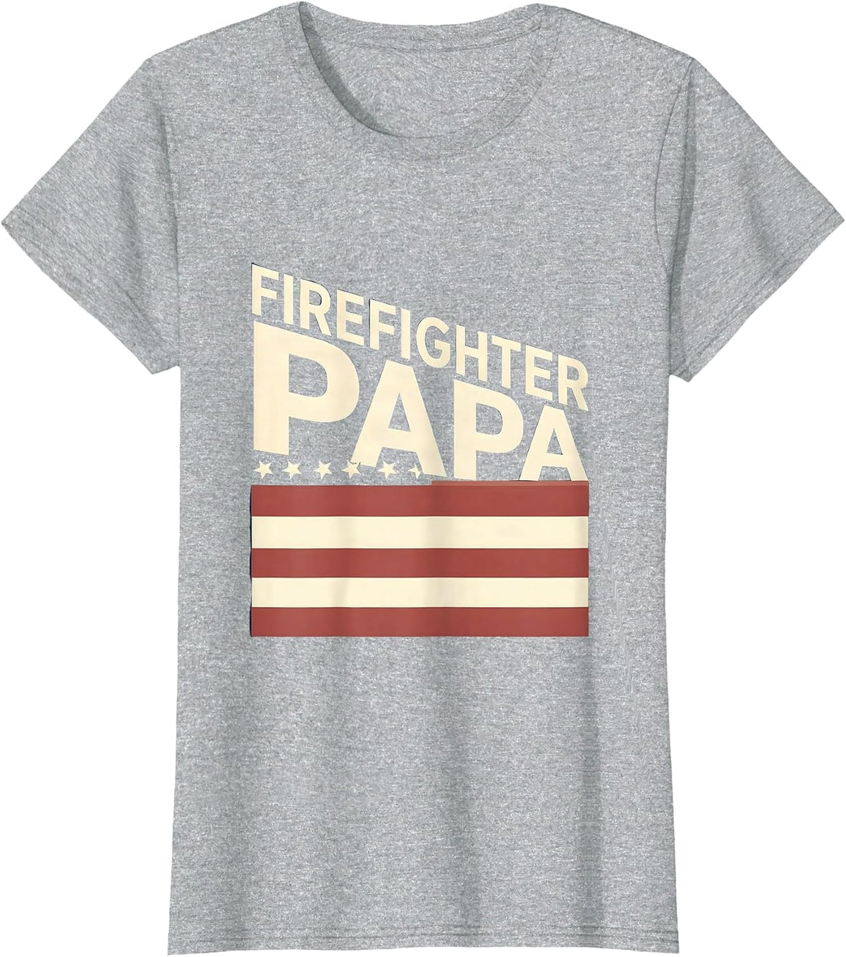 Women's Firefighter Papa Patriotic Tribute Role Identity Father's T-Shirt - Heather Grey
