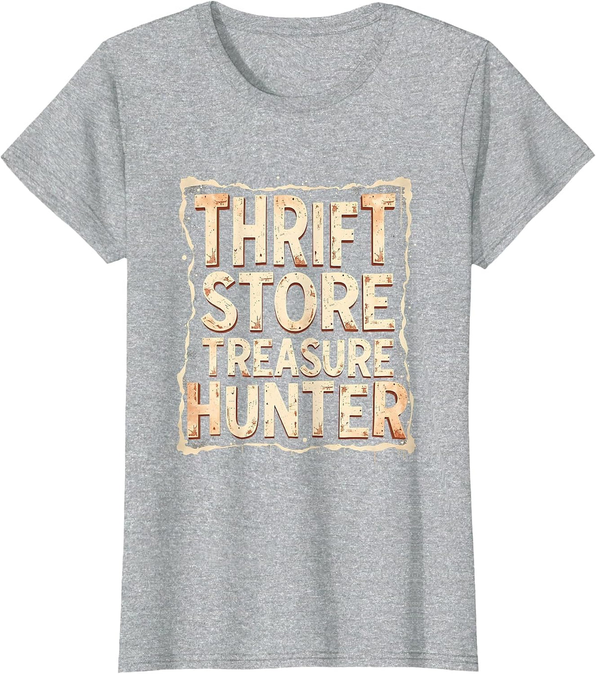 Thrift Store Treasure Hunter Grunge Design T-Shirt - Heather Grey