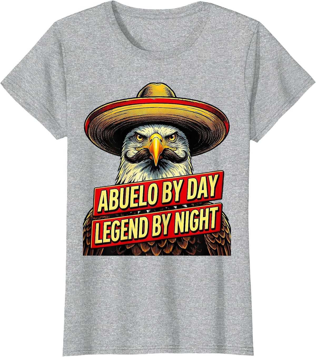 Abuelo By Day Legend By Night El Abuelo Mas Chingon T-Shirt - Heather Grey