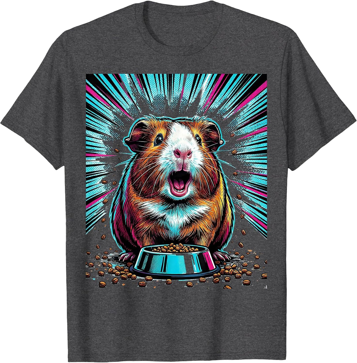 Guinea Pig Pop Art Cute Cavy Lover Humor T-Shirt - Dark Heather Grey