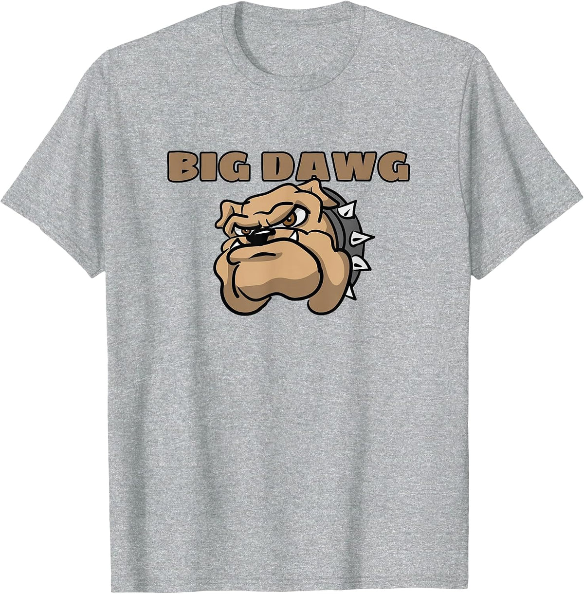 Mens Big DAWG T Shirt, Featuring Cartoon Bulldog T-Shirt - Heather Grey