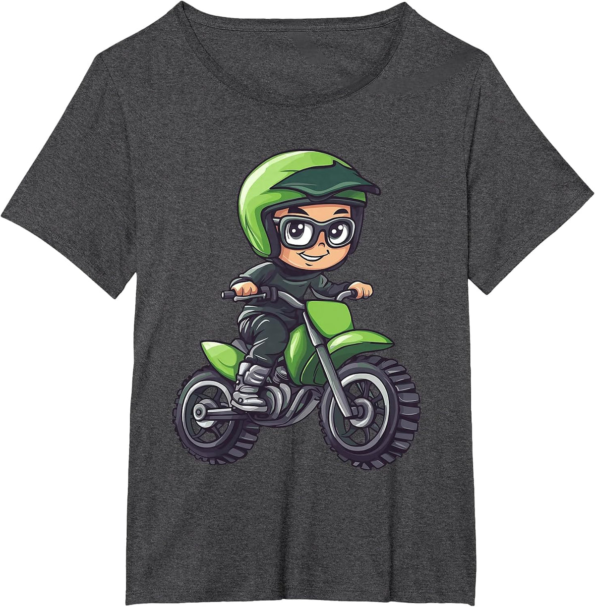 Kids Dirt Bike T-Shirt - Dark Heather Grey
