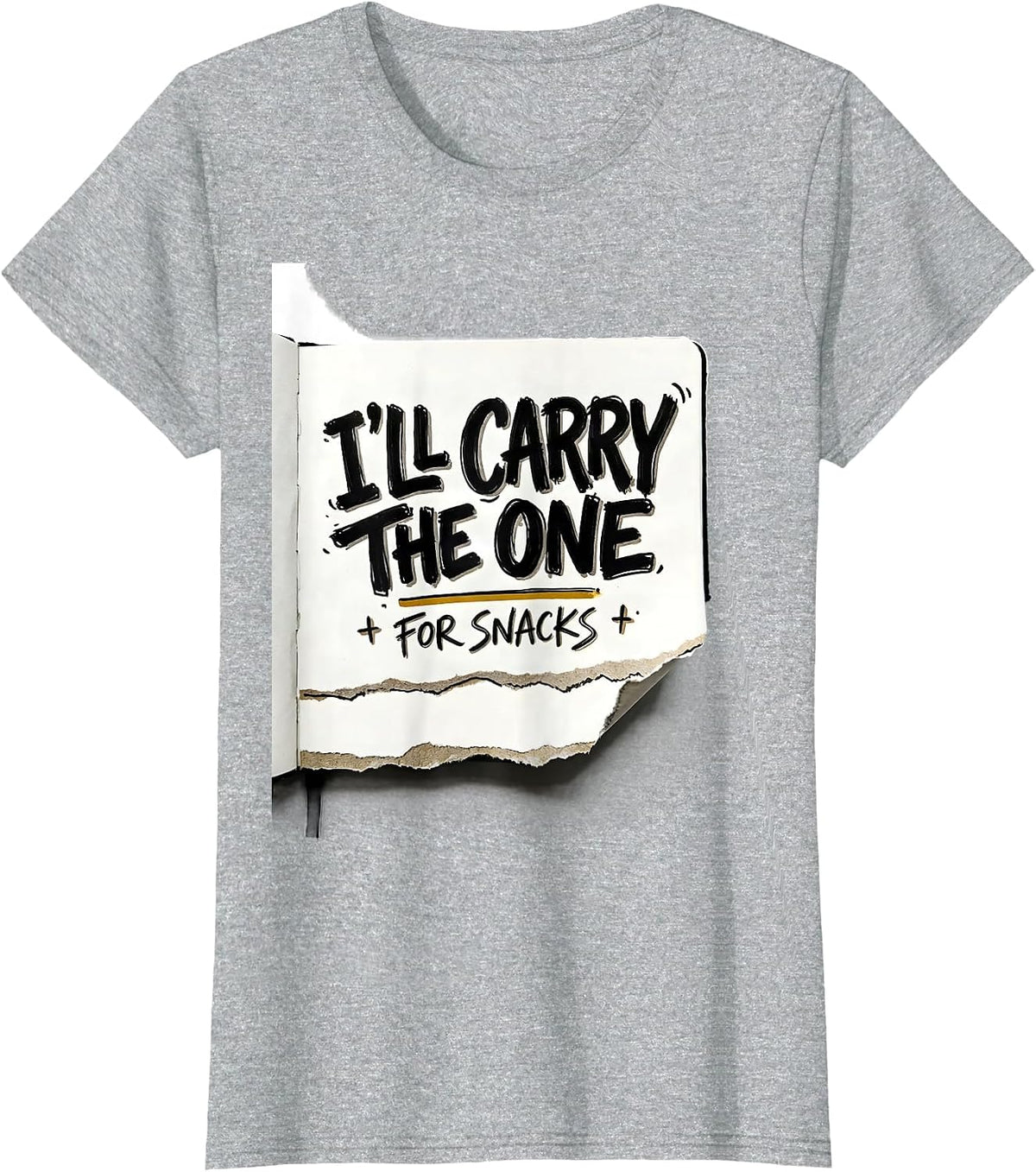 I'll Carry The One For Snacks Funny Math Teacher Humor T-Shirt - Heather Grey