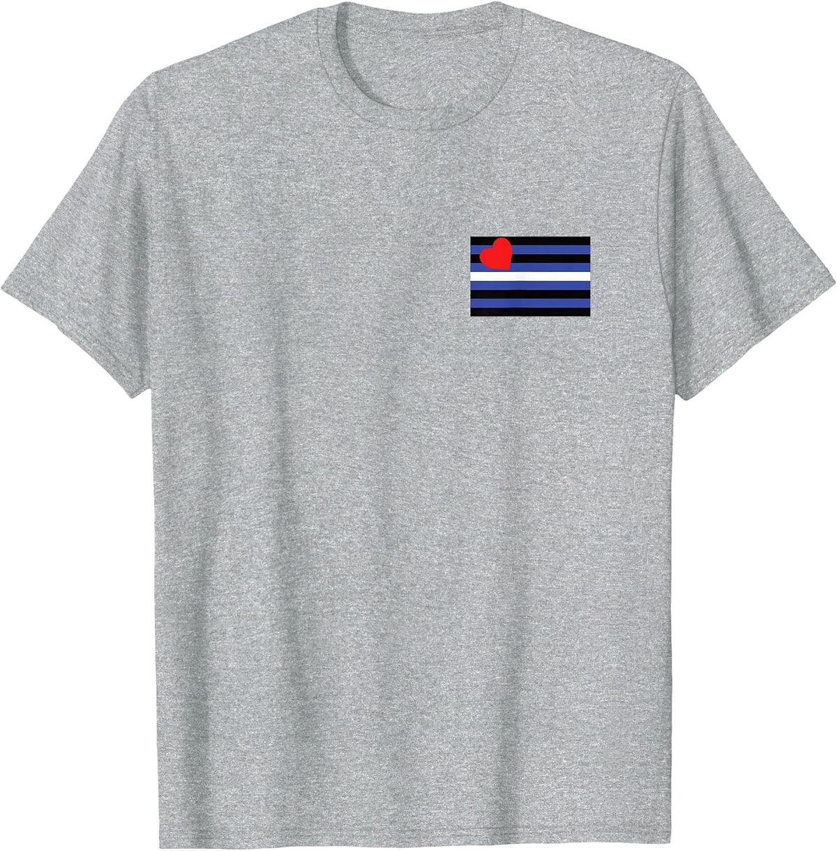Leather Pride Flag Pocket LGBTQIA Leather Daddy T-Shirt - Heather Grey
