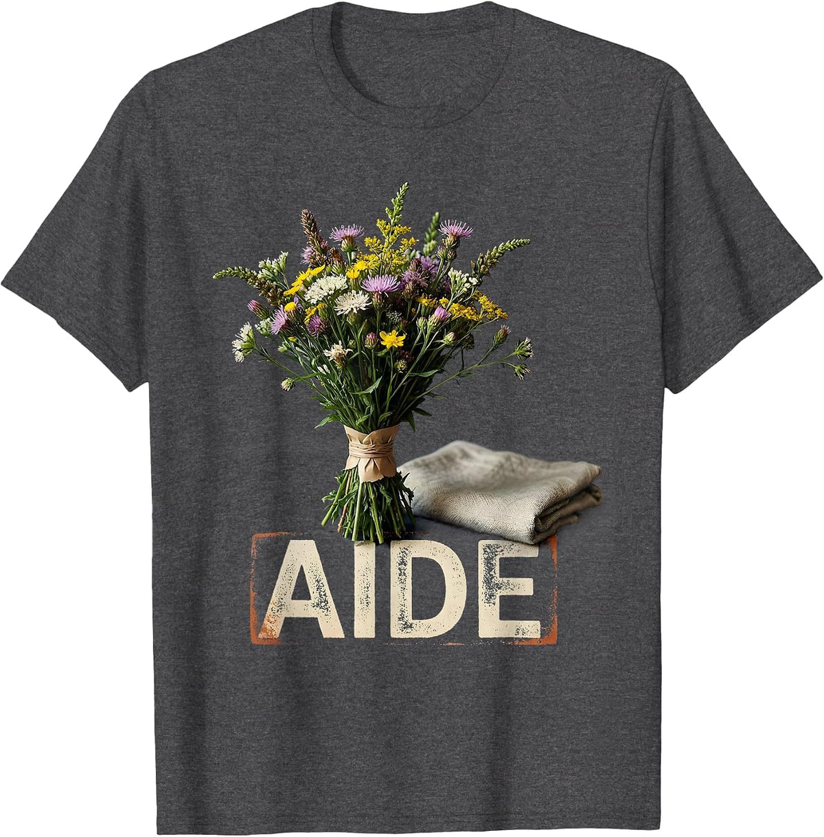 Men's Aide Rubber Stamp Teacher Appreciation Gift for School Staff T-Shirt - Dark Heather Grey