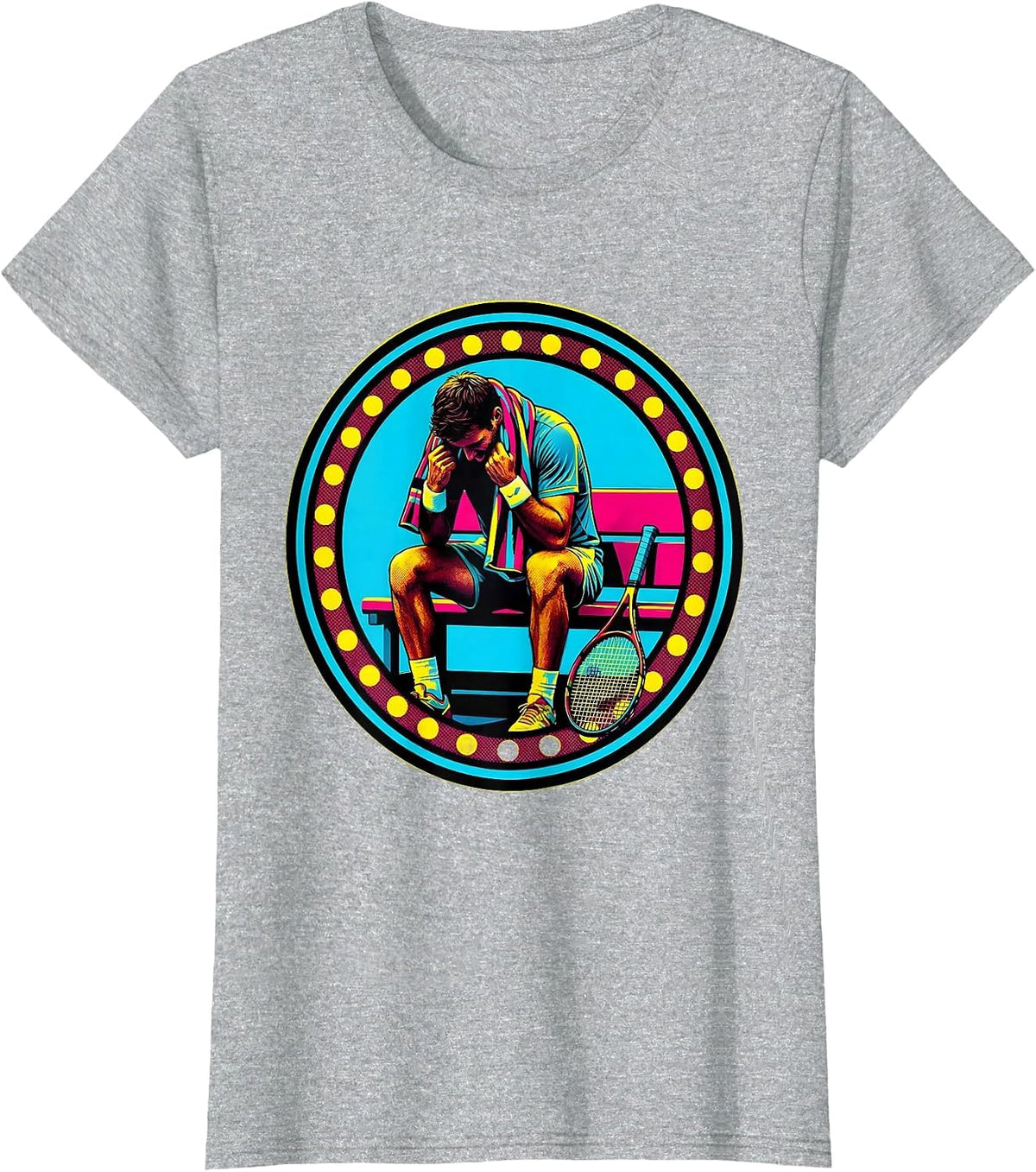Tennis Champion Rest Graphic Tee T-Shirt - Heather Grey
