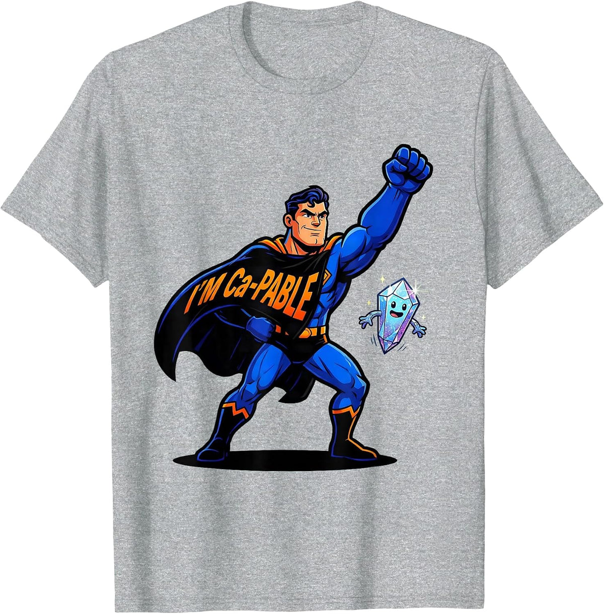 Men's I'm Ca-pable Cartoon Chemistry Pun Science Teacher Gift T-Shirt - Heather Grey