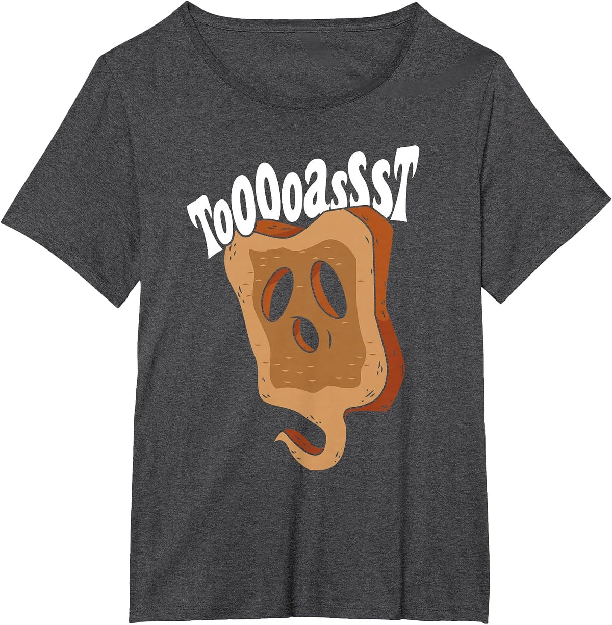 Ghost Toast Halloween Party Breakfast Lover Costume Funny T-Shirt - Dark Heather Grey