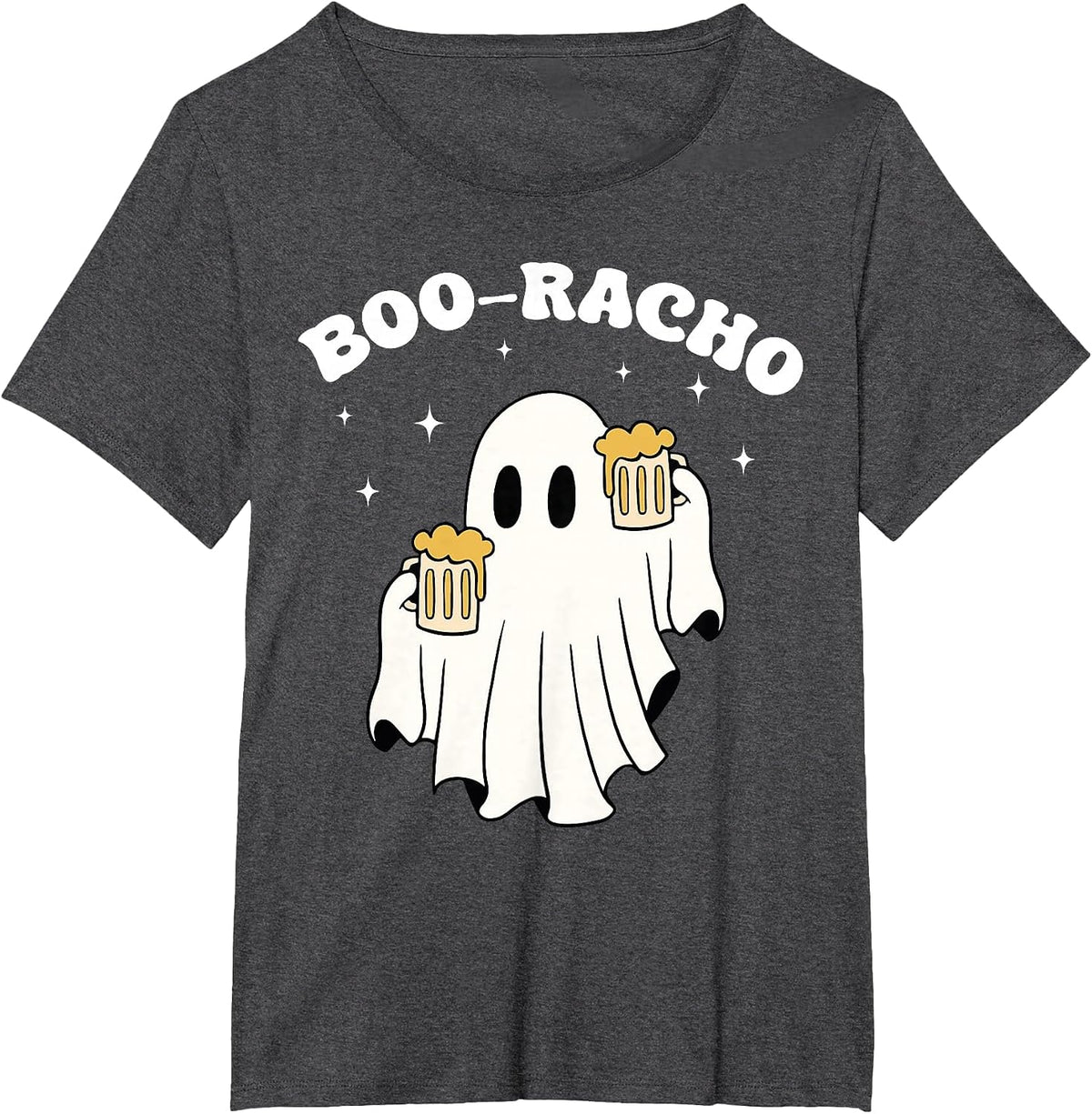 Halloween Drinking Ghost Boo Racho Funny Spanish Party T-Shirt - Dark Heather Grey