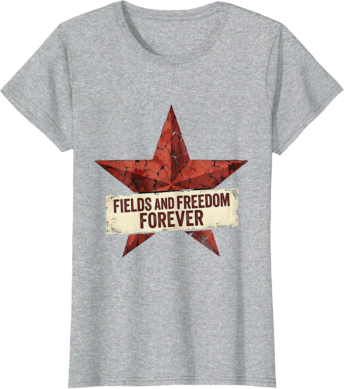 Fields and Freedom Forever Cowgirl Design T-Shirt - Heather Grey