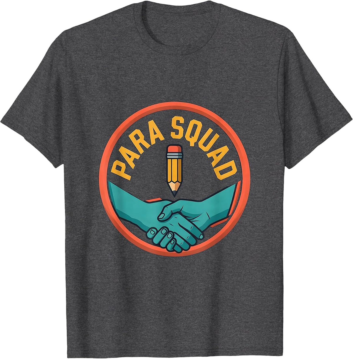 Para Squad Paraprofessional Paraeducator Teacher Aide T-Shirt - Dark Heather Grey