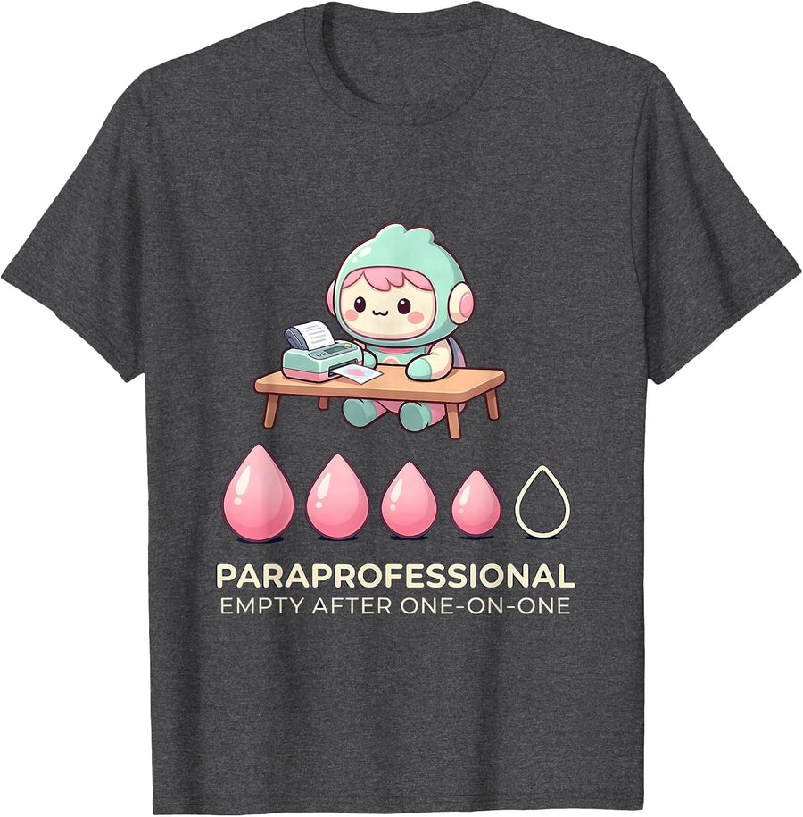 Men's PARAPROFESSIONAL Cute Kawaii School Staff Appreciation T-Shirt - Dark Heather Grey