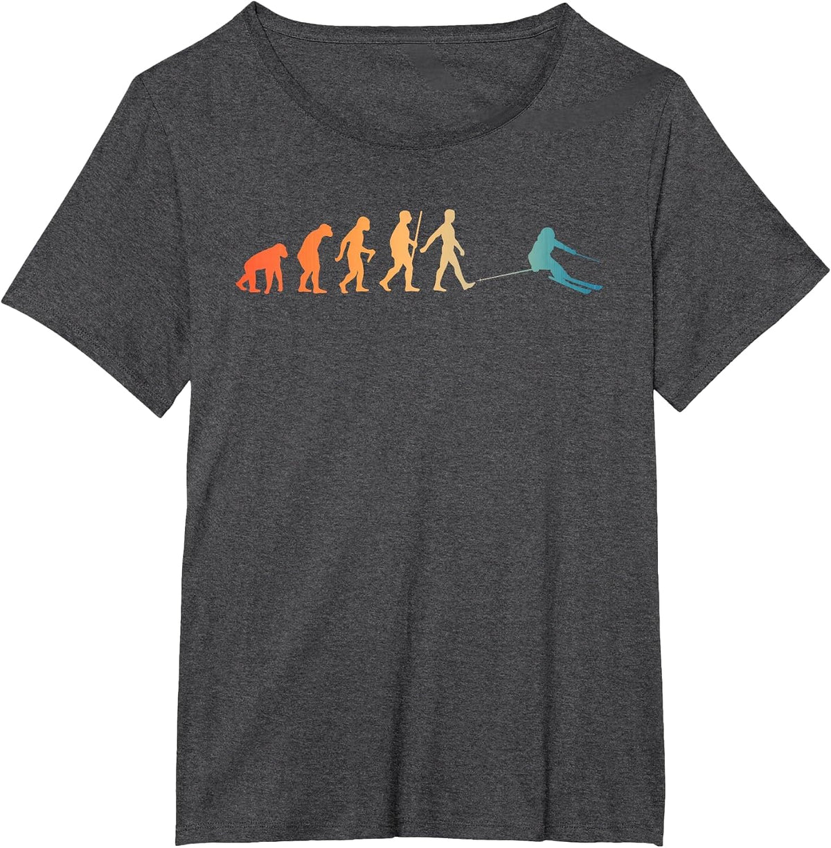 Nordic Ski Art Men Women Snowboard Skier Skiing Lovers T-Shirt - Dark Heather Grey
