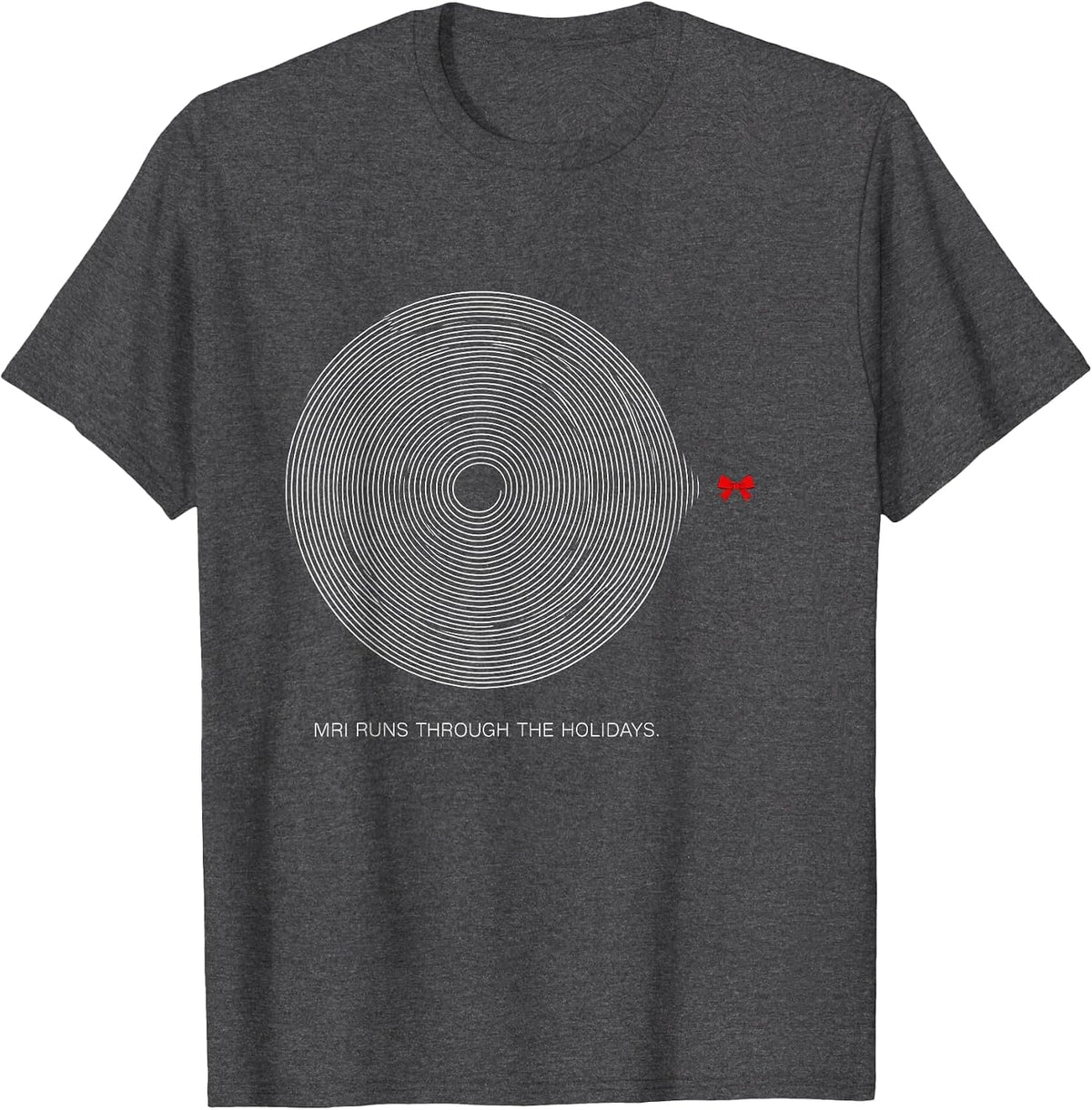 Men's MRI Runs Through The Holidays Funny Radiology Tech Christmas T-Shirt - Dark Heather Grey