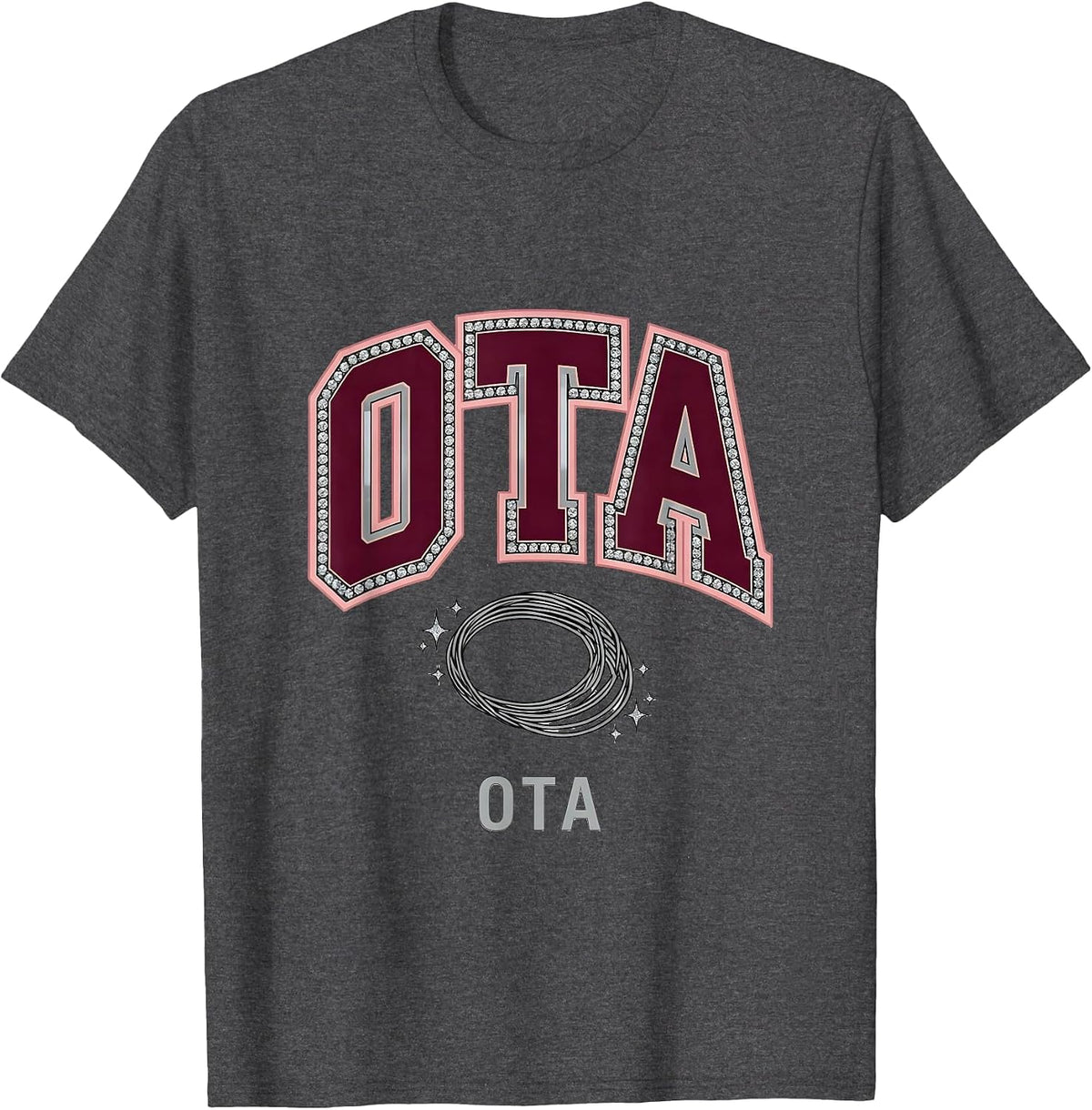 OTA Sparkle Varsity OT Physical Therapy Therapist Pride T-Shirt - Dark Heather Grey
