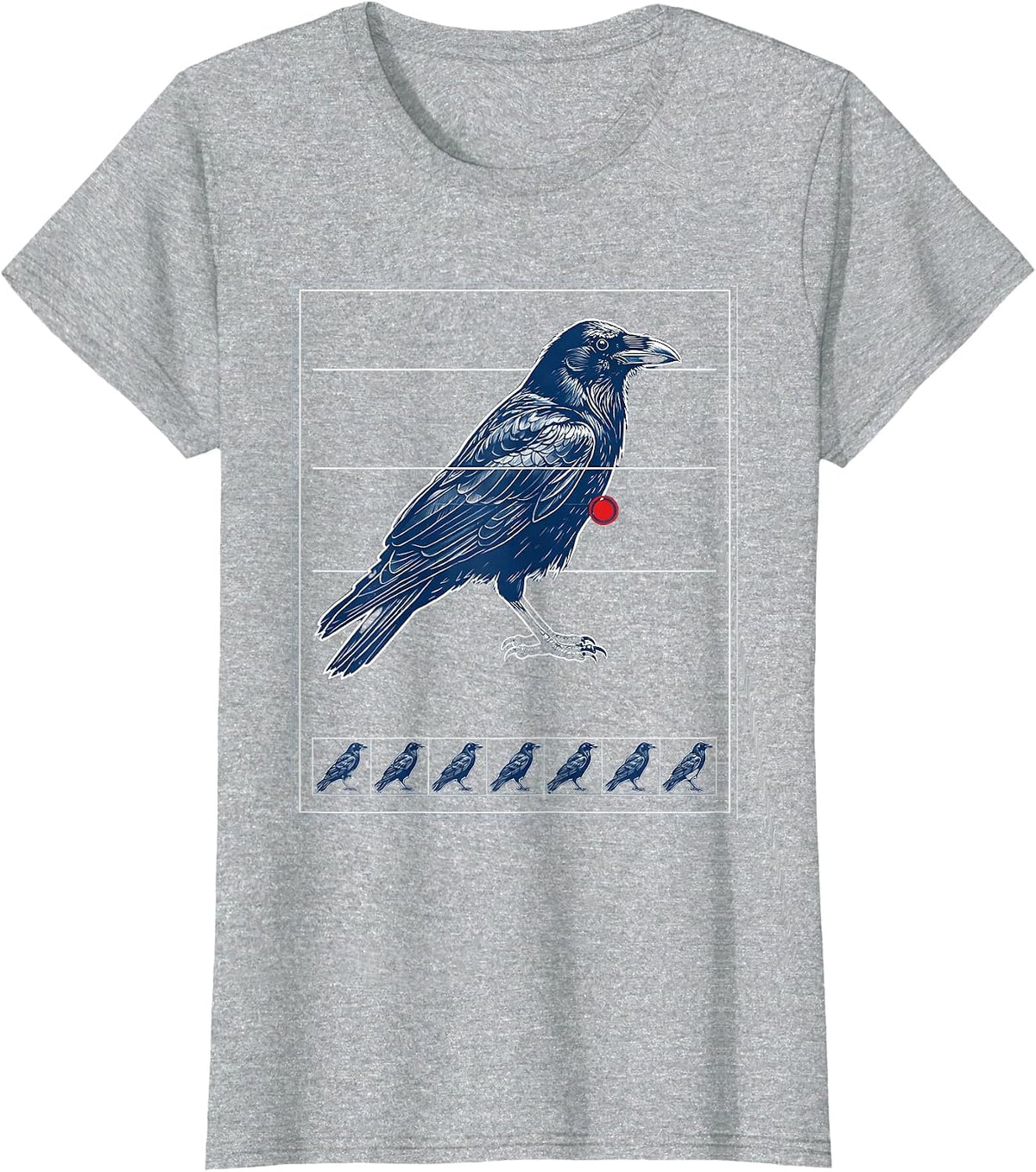 Women's Blueprint Crow Dark Humor Gothic Bird Lover T-Shirt - Heather Grey