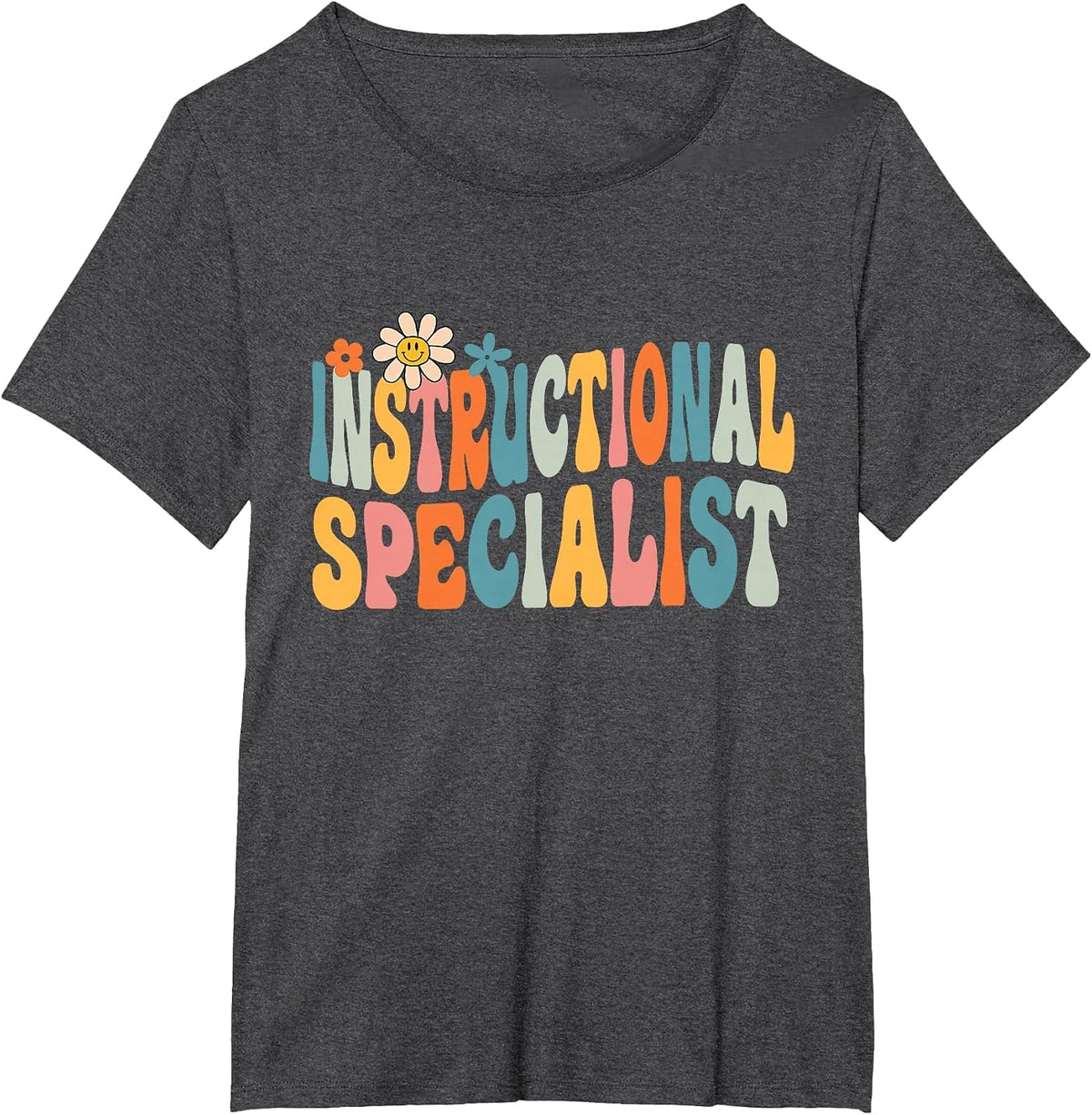 Instructional Specialist Groovy School Job Staff T-Shirt - Dark Heather Grey