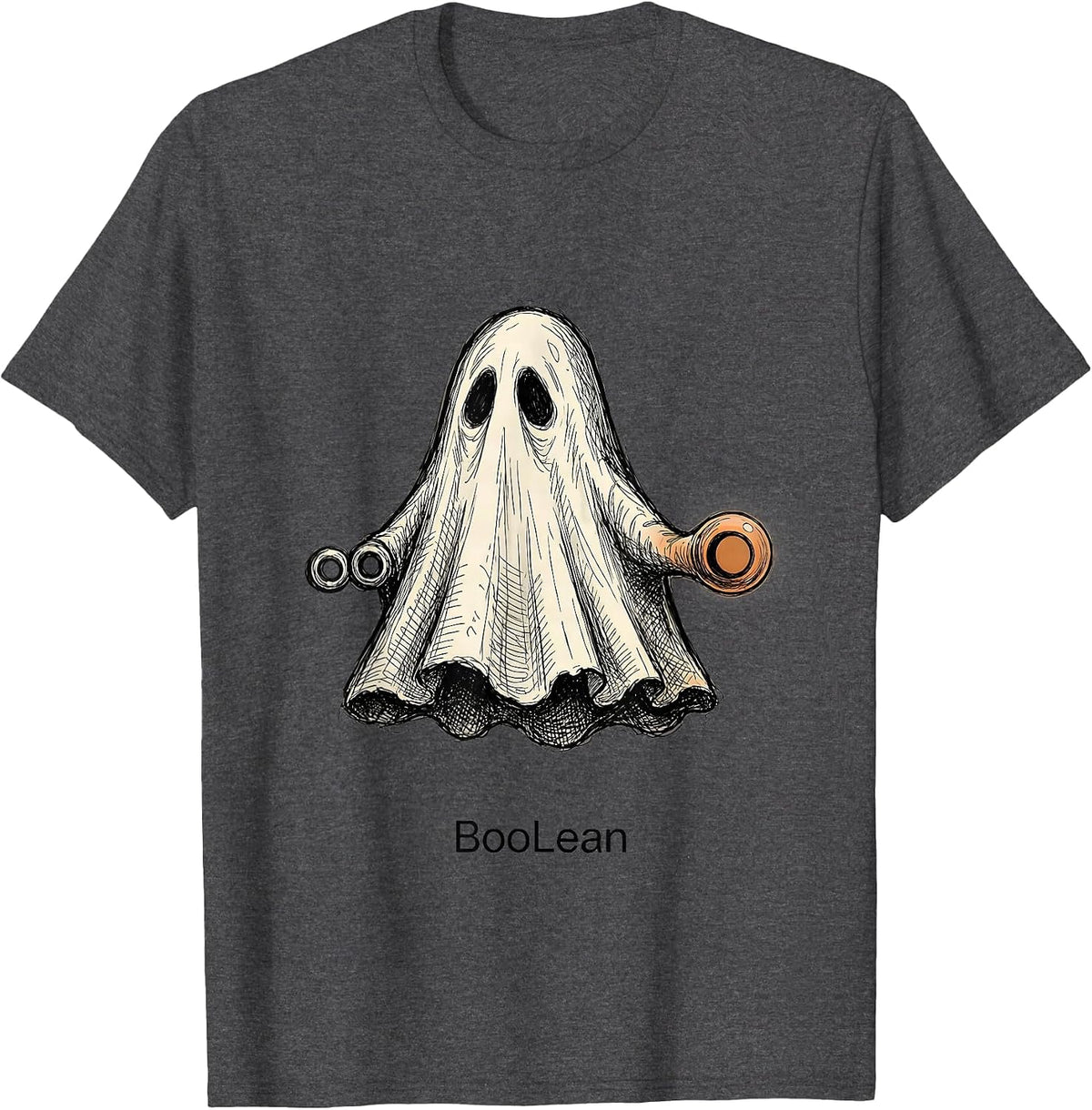 Men's BooLean Funny Math Teacher Halloween Costume Substitutes T-Shirt - Dark Heather Grey