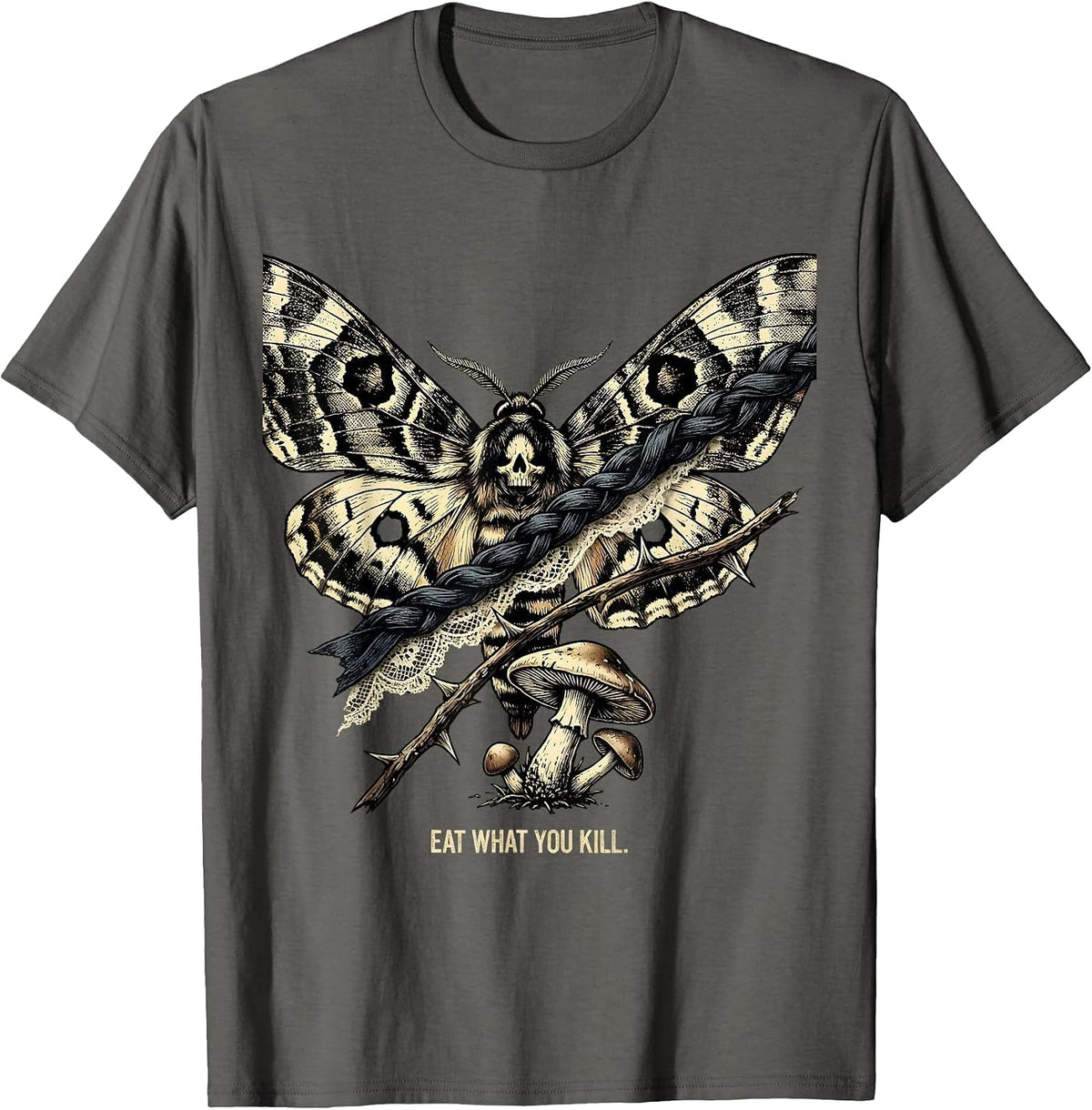 Men's Eat What You Kill Bold Hunting Design T-Shirt - Asphalt Grey