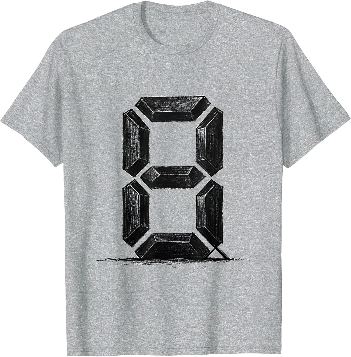 Men's Seven-Segment Math Teacher Sarcastic Humor Gift T-Shirt - Heather Grey