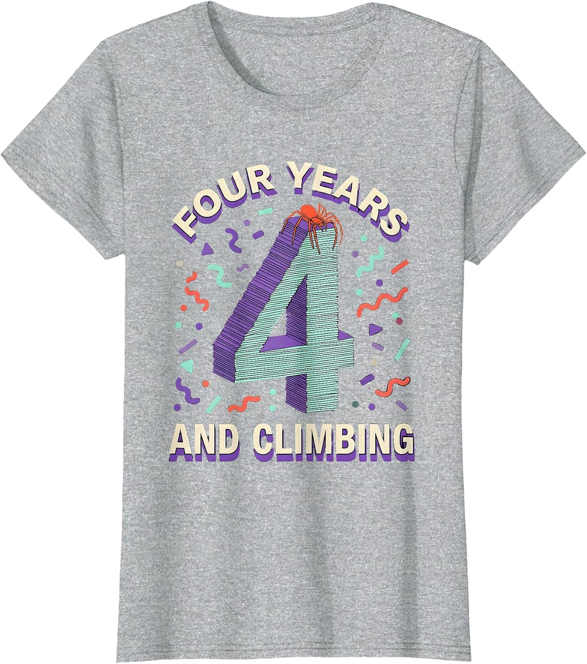 Women's Four Years And Climbing Memphis Postmodern Spider Web T-Shirt - Heather Grey