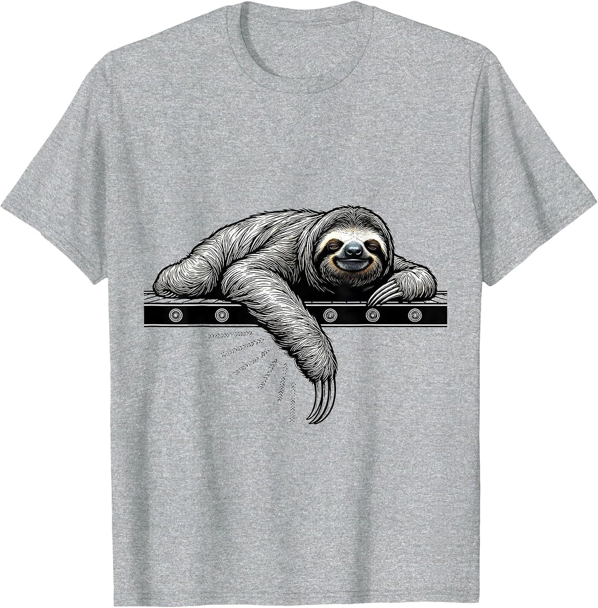 Men's Contour Sloth Funny Sloth Lover Animal Humor Gift T-Shirt - Heather Grey