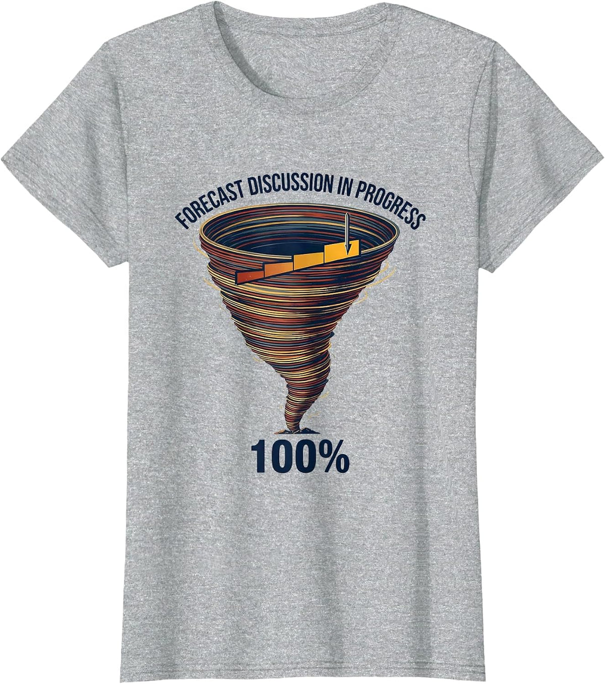 Women's Forecast Discussion In Progress: 100% Bold Storm Chaser T-Shirt - Heather Grey