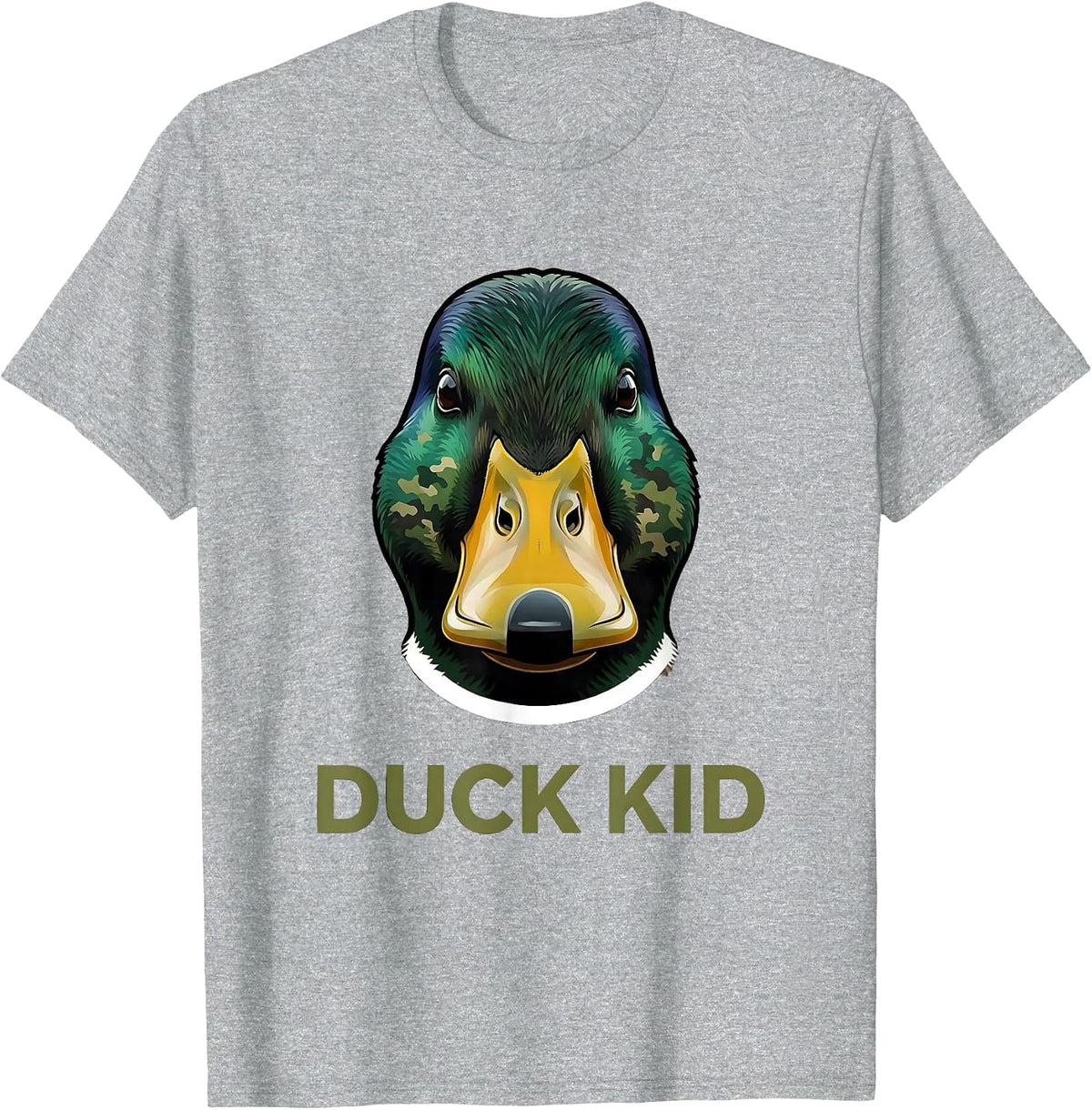 Men's Duck Kid Funny Camo Duck Hunting Youth Teens Kids T-Shirt - Heather Grey