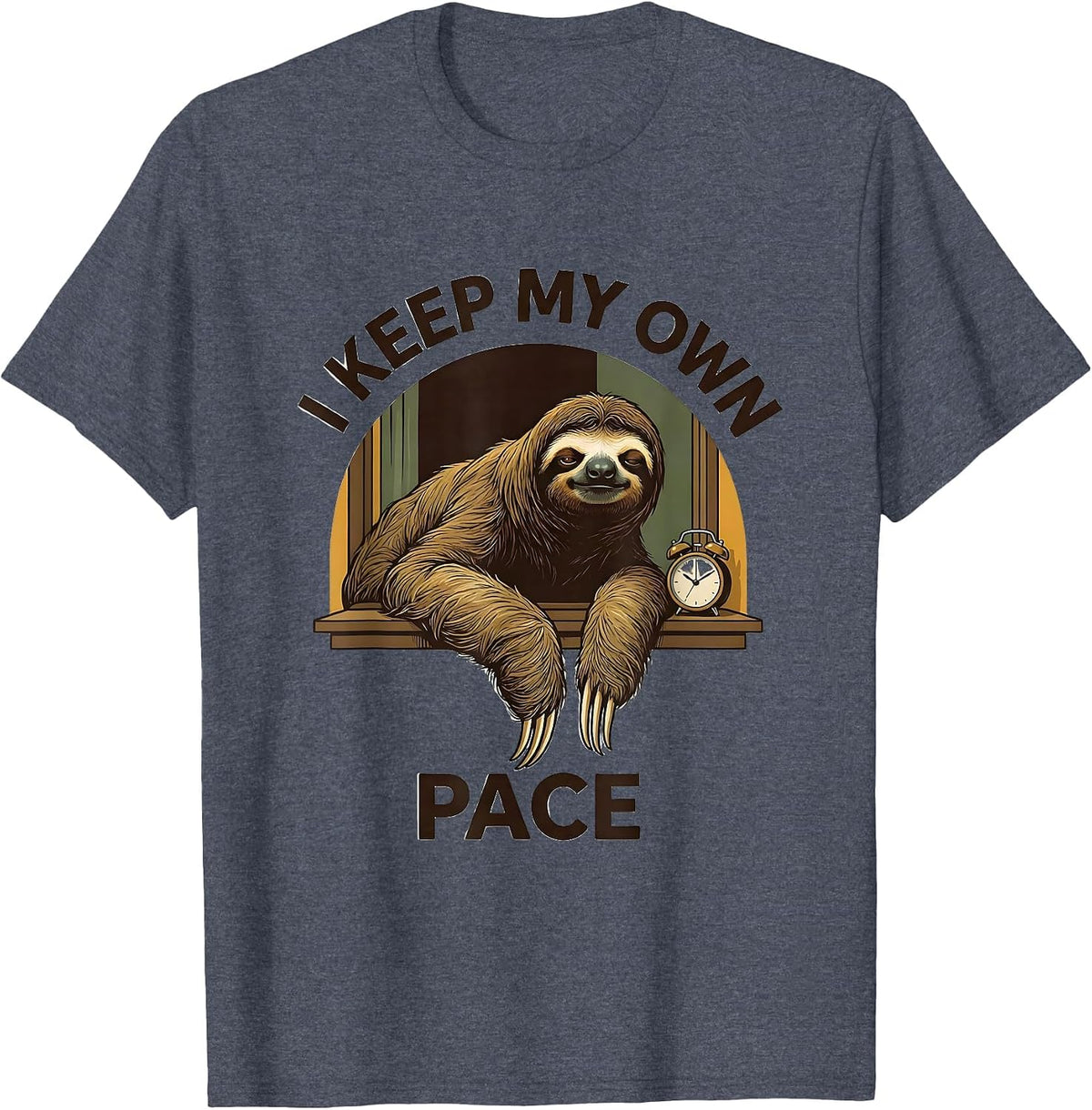 I Keep My Own Pace Funny Sloth Lover Gift for Valentine's T-Shirt - Heather Blue