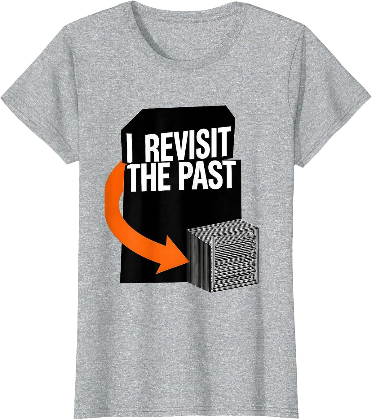 I Revisit The Past Brutalist Graphic Funny History Teacher T-Shirt - Heather Grey