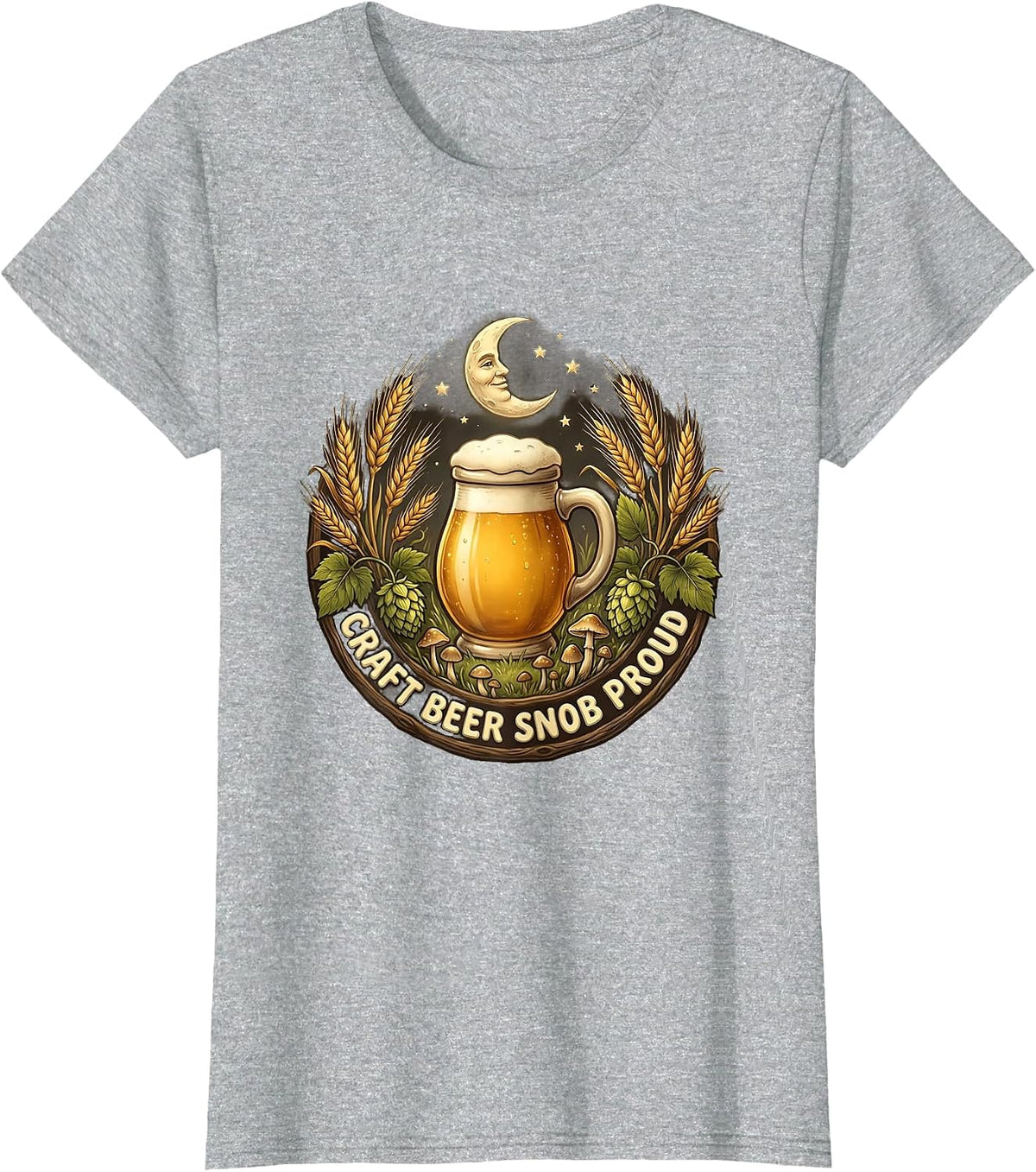 Craft Beer Snob Proud Brew Lover Design T-Shirt - Heather Grey