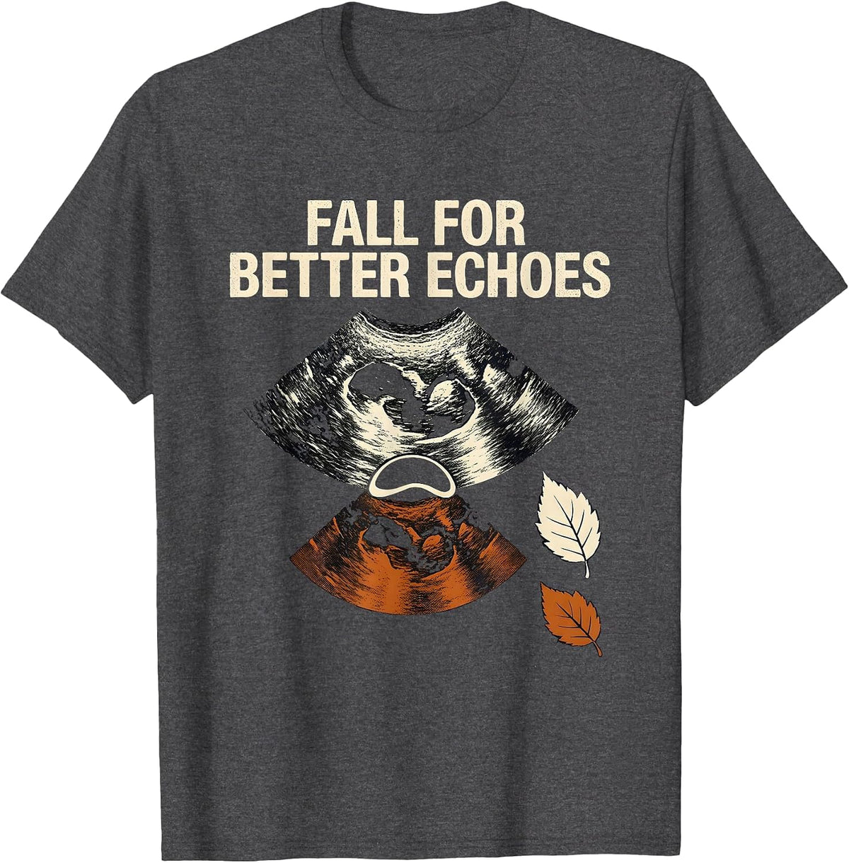 Men's Fall For Better Echoes Sonographer Ultrasound Tech Halloween T-Shirt - Dark Heather Grey