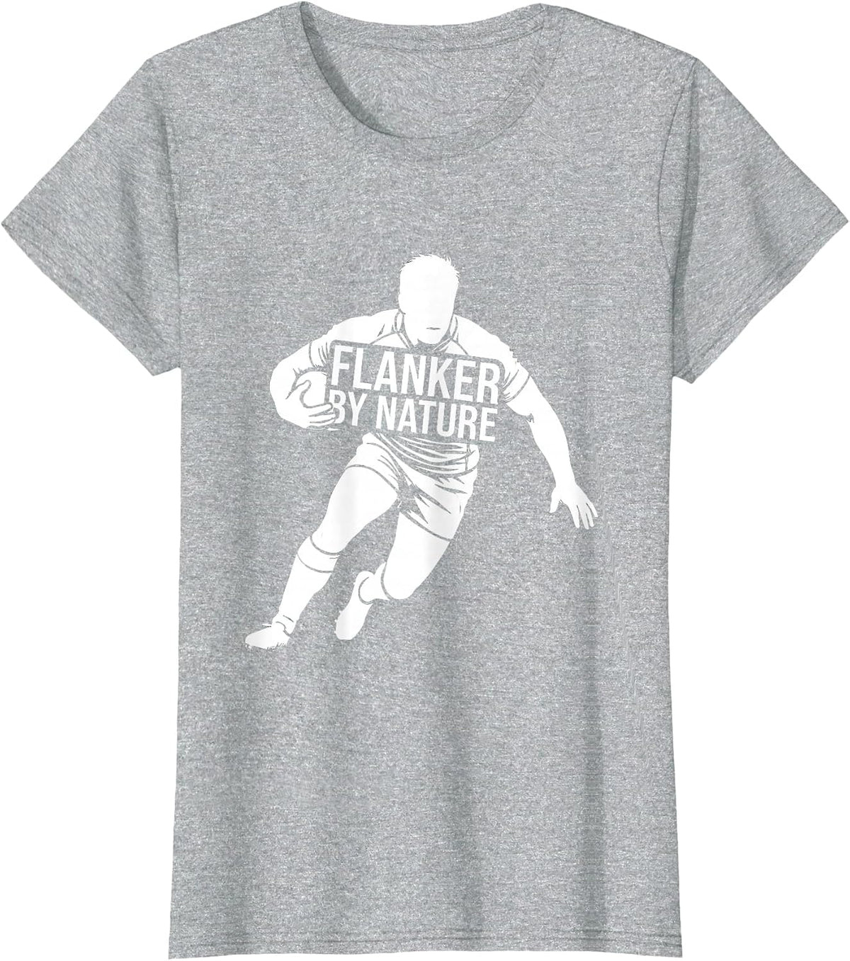 Flanker By Nature Rugby Graphic Design T-Shirt - Heather Grey