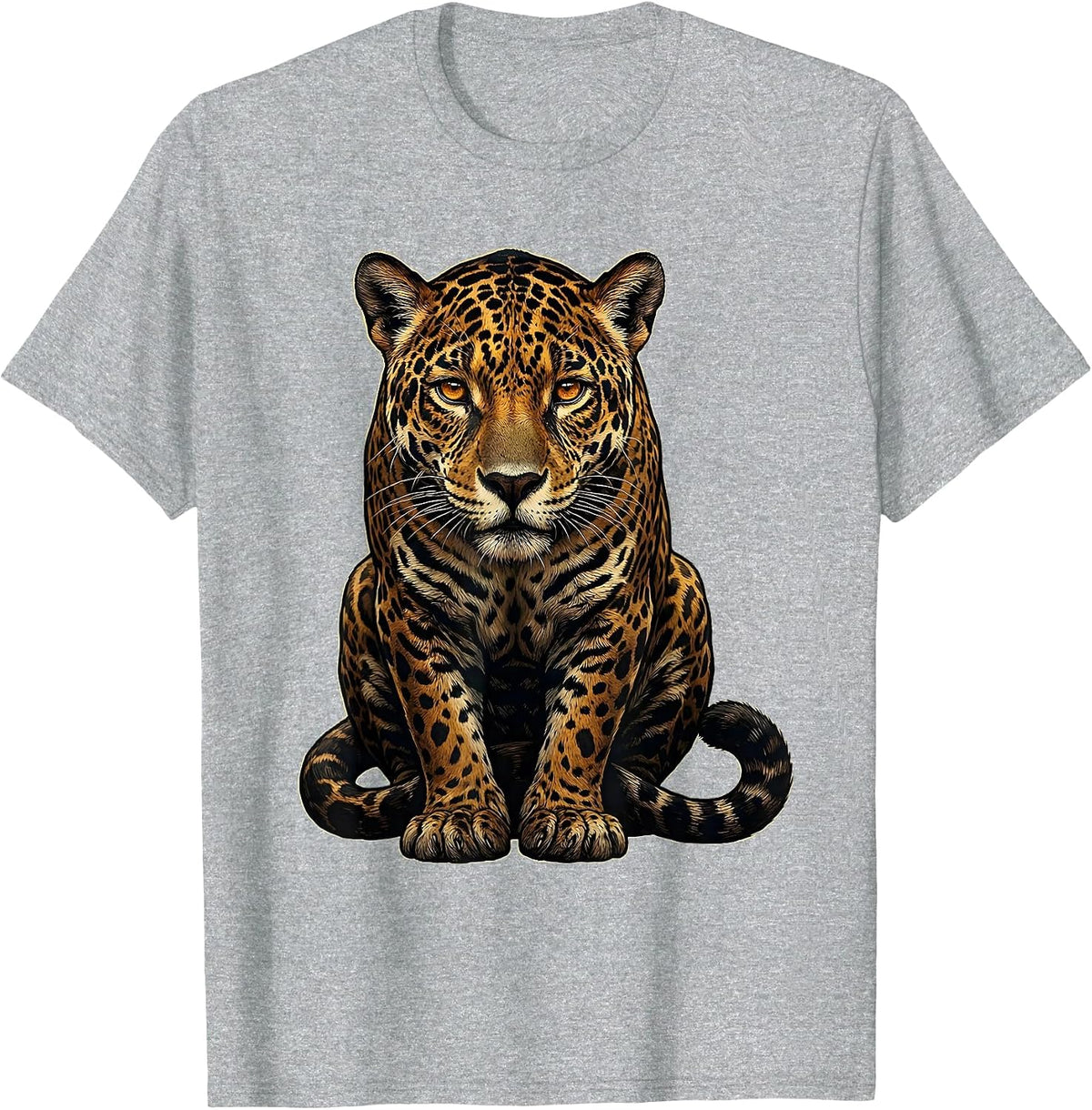 Men's Jaguar Big Cat Animal Lover Classic Car Enthusiast T-Shirt - Heather Grey