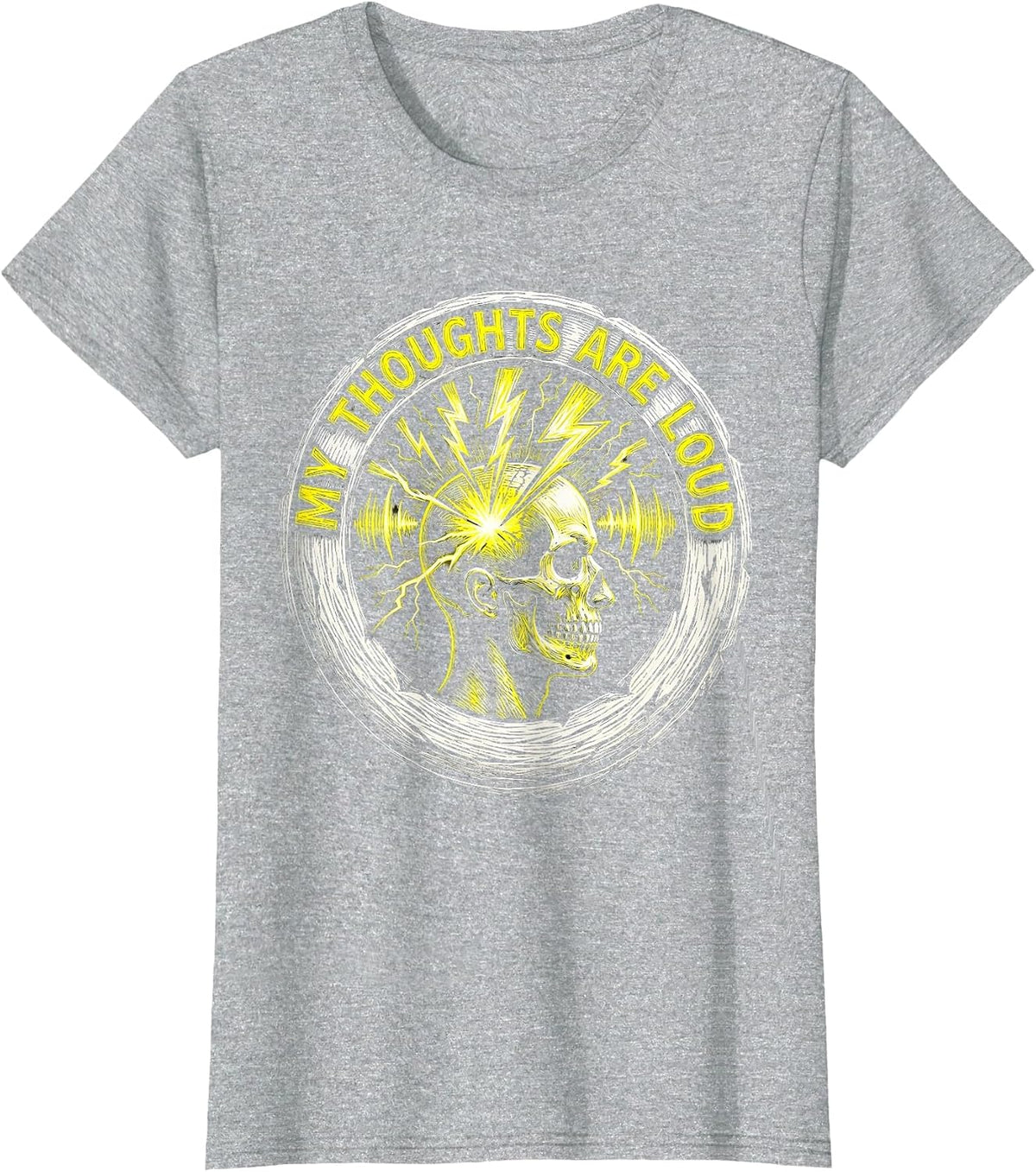 My Thoughts Are Loud ADHD Awareness Design T-Shirt - Heather Grey