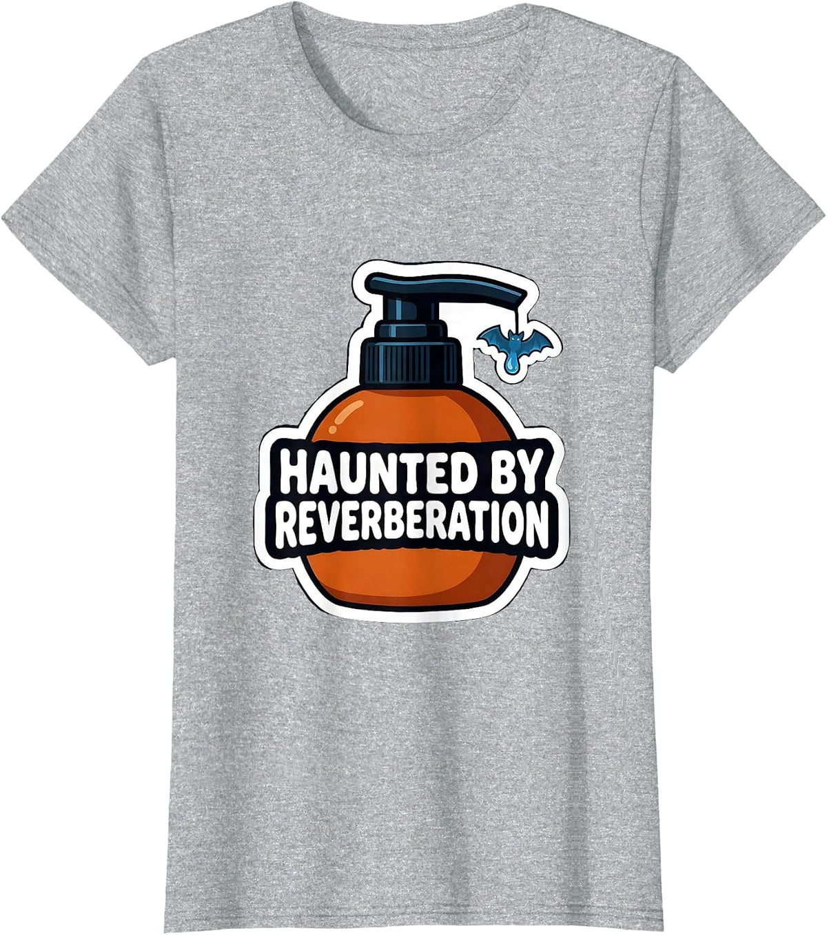 Haunted By Reverberation Funny Sonographer Halloween T-Shirt - Heather Grey