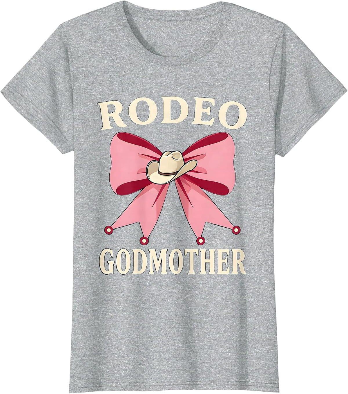Rodeo Godmother Coquette Cowgirl Birthday Party Family T-Shirt - Heather Grey