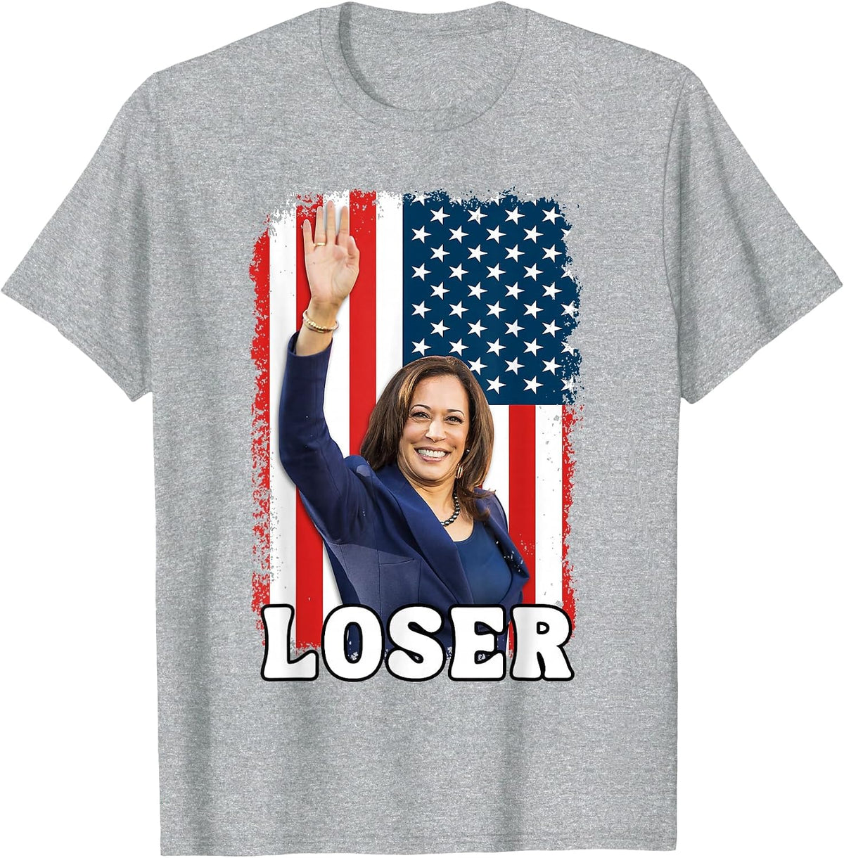 Kamala Harris Loser 2024 Presidential Race Funny Kamala Lost T-Shirt - Heather Grey