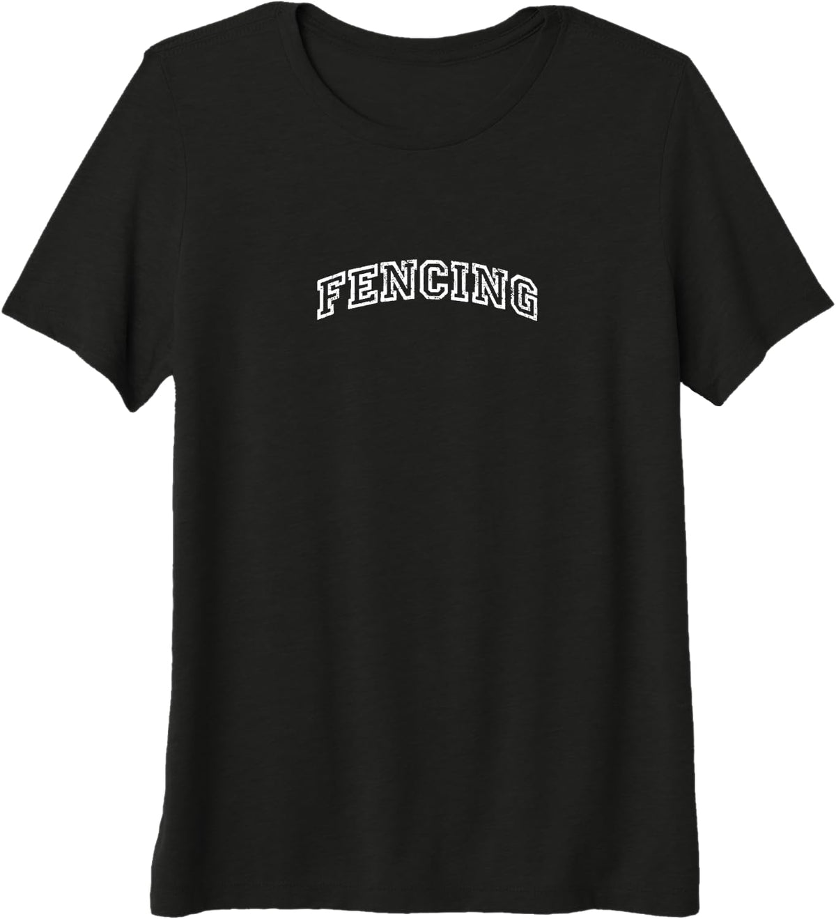 Fencing Minimalist Vintage Inspired Retro Varsity Style Premium Tri-blend T-Shirt - Black