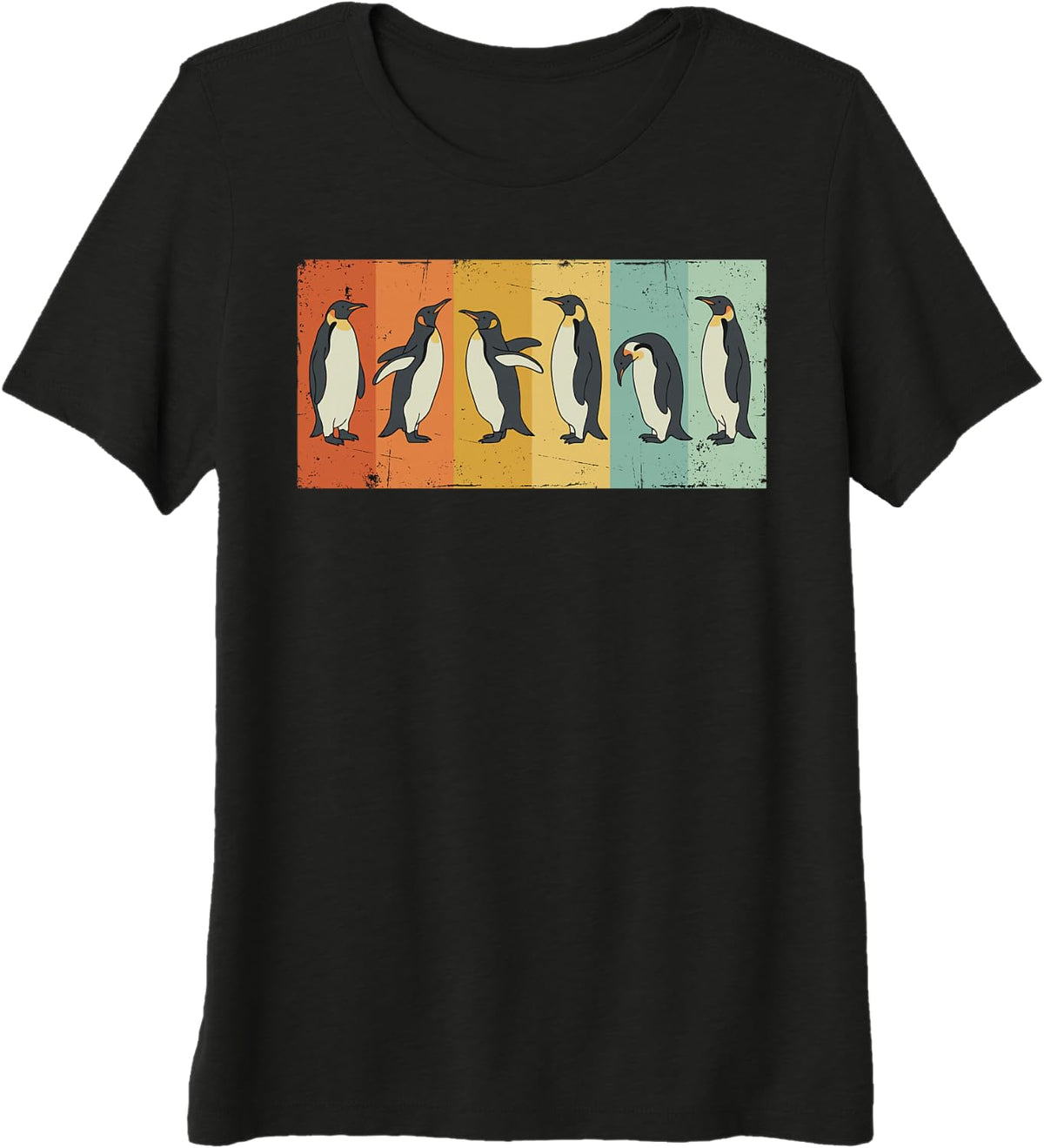 Vintage Retro Penguin Funny Penguin Fan Lover Wildlife Tee Premium Tri-Blend T-Shirt - Black