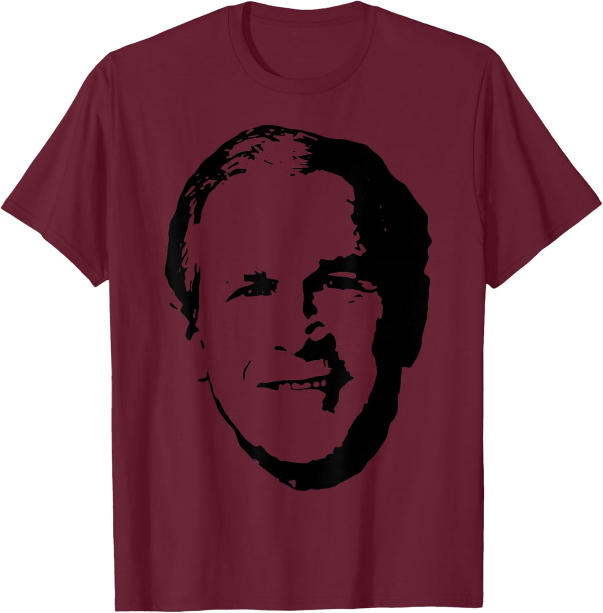 President's Day George W Bush T-Shirt - Men's Classic Fit White Graphic T-Shirt - Small - Burgundy
