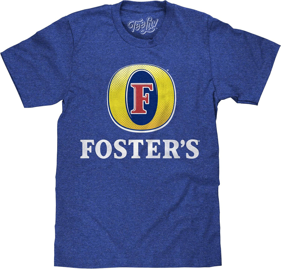 Tee Luv Men's Faded Foster's Beer Logo Shirt - Royal Heather