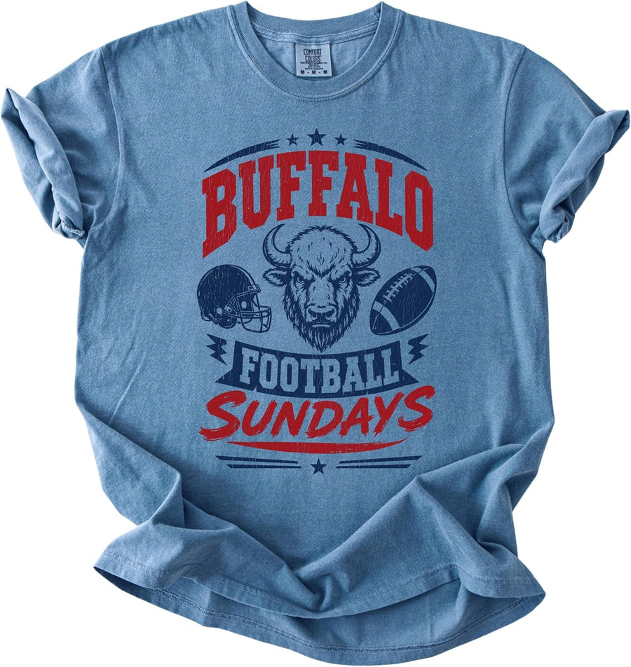 Vintage Buffalo T-Shirt, Hometown Inspired Retro Graphic Tee - Blue Jean