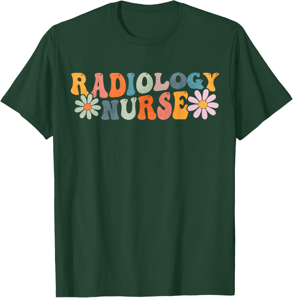 Groovy Interventional Radiology Nurse Rad Tech Radiologist T-Shirt Tee for Medical Professionals - Dark Green