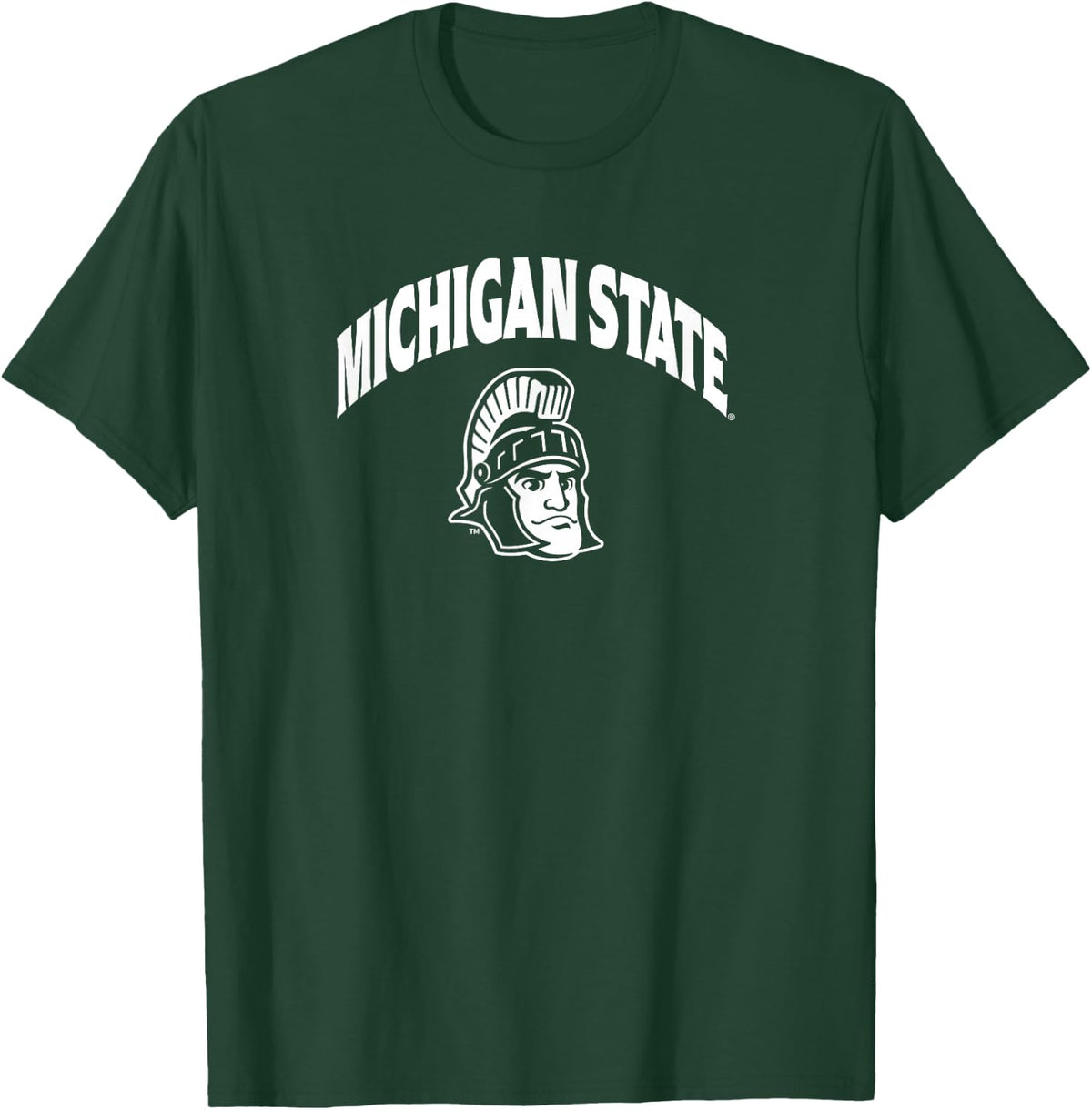 Michigan State Spartans Arch Over Mascot Green T-Shirt - Dark Green