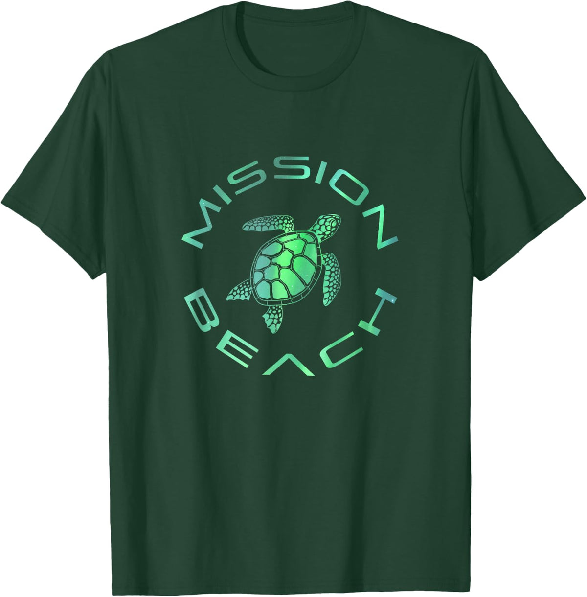 Mission Beach San Diego California Sea Turtle T-Shirt - Dark Green