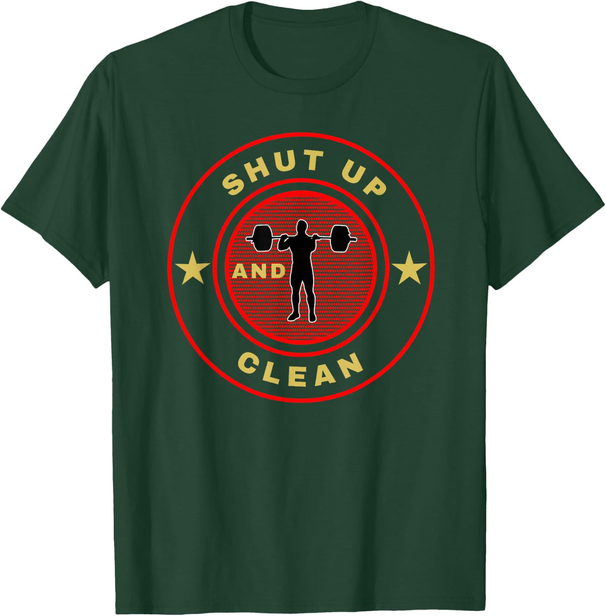 Weightlifting T-Shirt Clean And Jerk Weightlifter T-Shirt - Dark Green