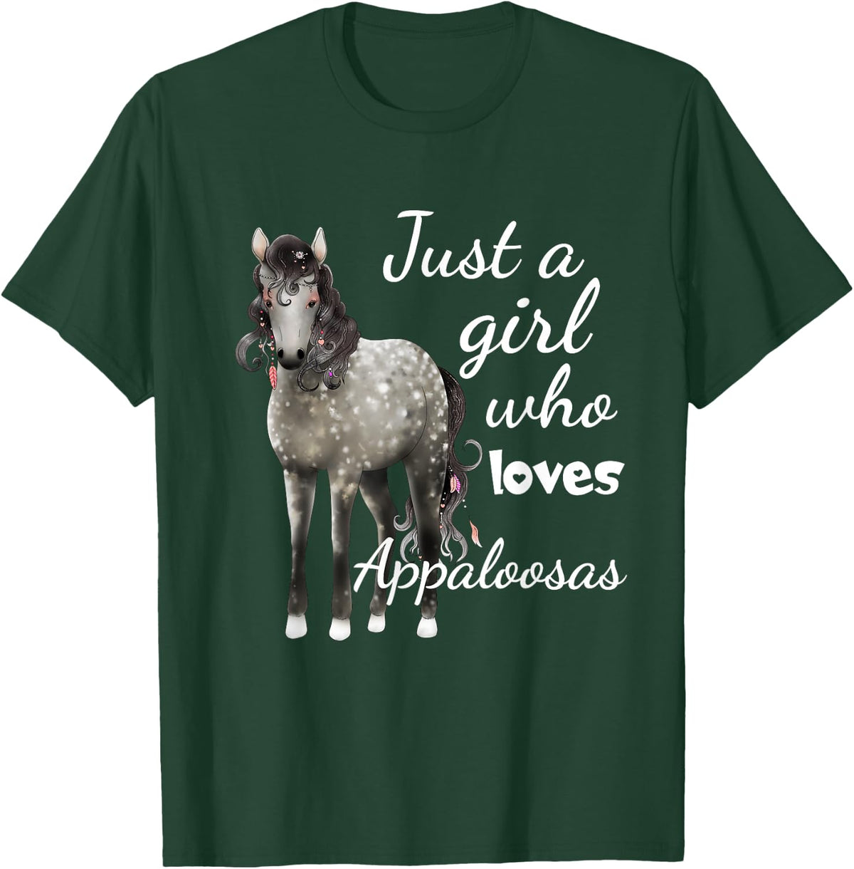 Just A Girl Who Loves Appaloosa Horses Gift T-Shirt - Dark Green